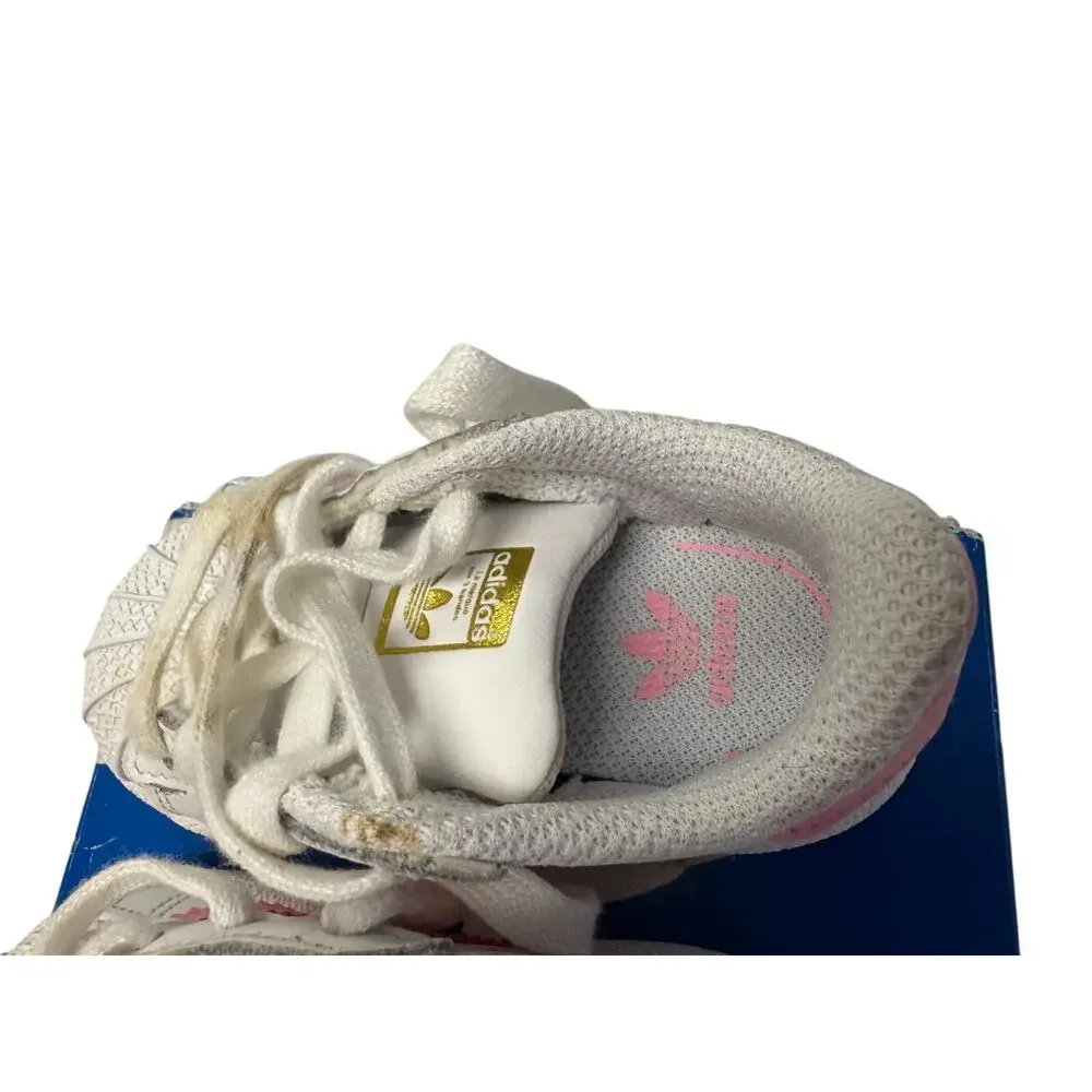Adidas Superstar I Sneakers Infant Toddler Sz 4K White Light Pink Lace Up BY3720